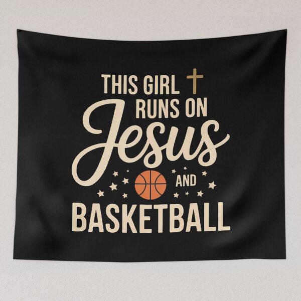 Item preview, This Girl Runs On Jesus And Basketball designed and sold by MyraLorri.