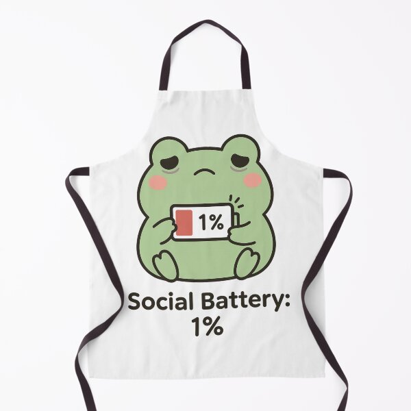 Item preview, Cute Frog Social Battery 1% – Kawaii Tired Frog Sticker designed and sold by Kurogami13.