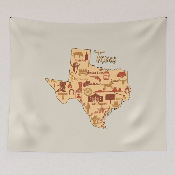 Item preview, Vintage Texas Map Illustration: Western Style Lone Star State Pride Tee designed and sold by mashmosh.