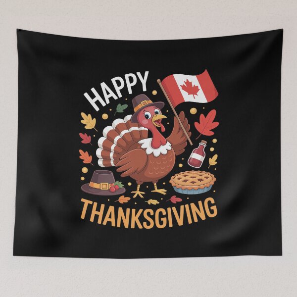 Item preview, Happy Thanksgiving Turkey Canada Flag Canadian Fall Season  designed and sold by IhanVaanMaArt.