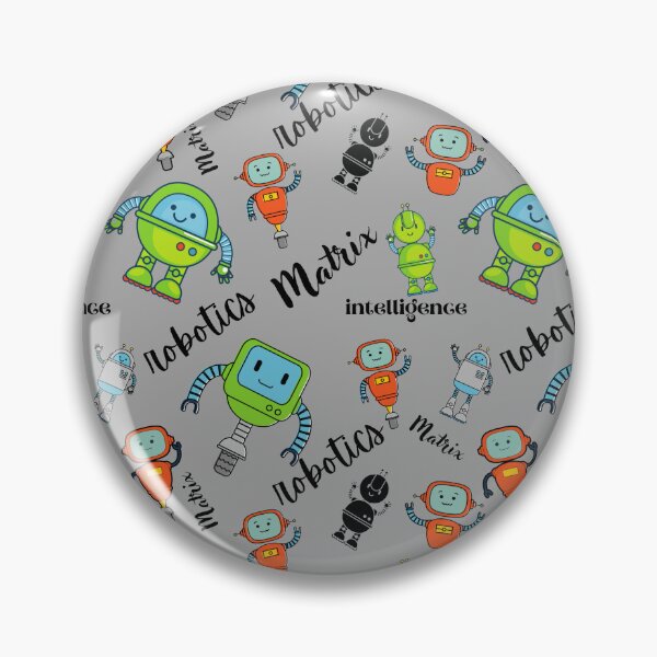 Item preview, Cute Robotics Pattern Art with Robots, Artificial Intelligence, Tech Sci-Fi Illustration Design designed and sold by Wandara Art & Decor.