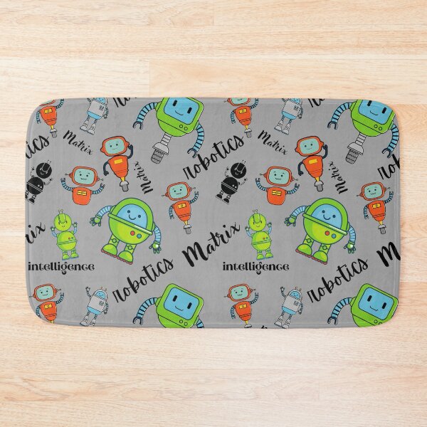 Item preview, Cute Robotics Pattern Art with Robots, Artificial Intelligence, Tech Sci-Fi Illustration Design designed and sold by Wandara Art & Decor.