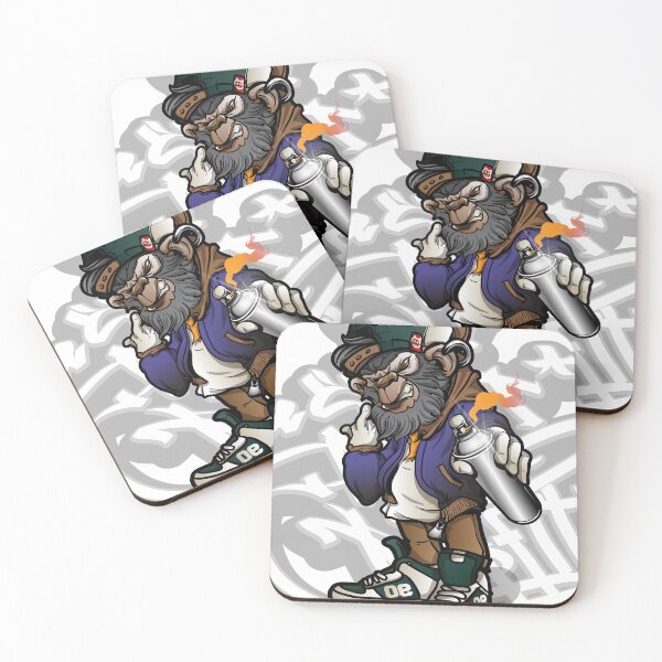 Item preview, Cool Ape Graffiti Mascot with Spray Can for Skate and Urban Culture designed and sold by MKDSN.