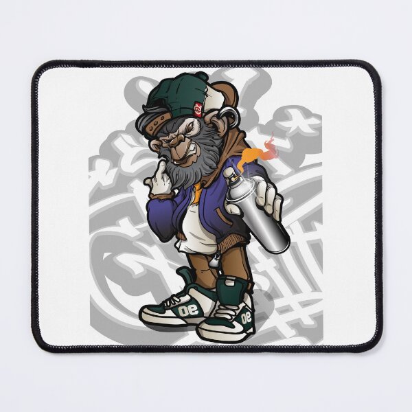Item preview, Cool Ape Graffiti Mascot with Spray Can for Skate and Urban Culture designed and sold by MKDSN.