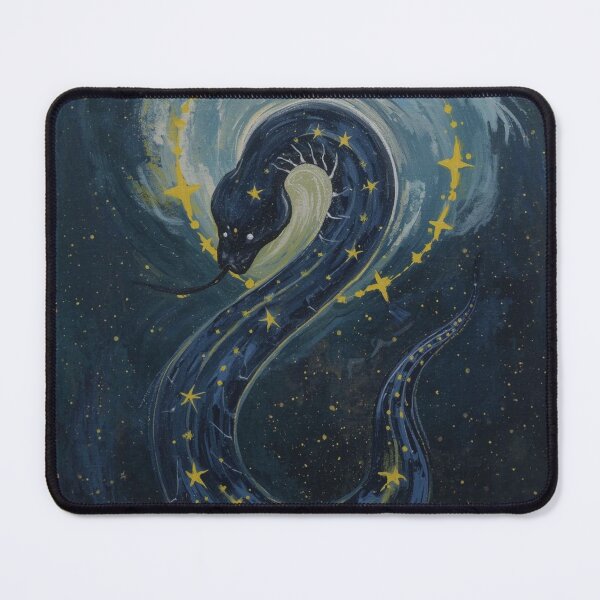 Item preview, Cosmic Serpent in Starry Galaxy - Mystical Snake Art with Golden Stars designed and sold by TitanRN.