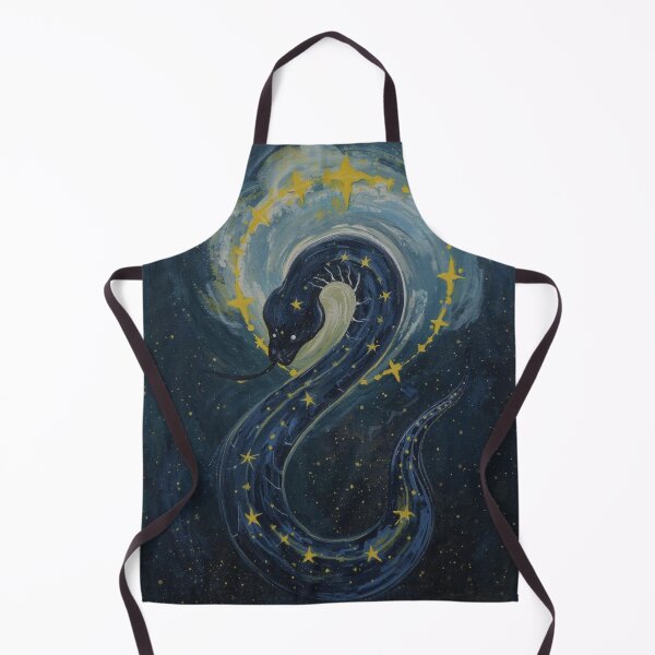 Item preview, Cosmic Serpent in Starry Galaxy - Mystical Snake Art with Golden Stars designed and sold by TitanRN.