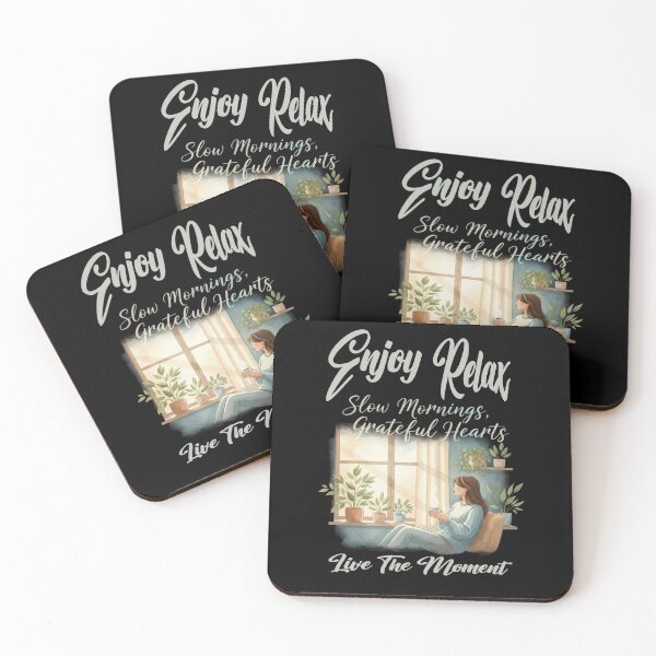 Item preview, ENJOY RELAX LIVE THE MOMENT slow mornings grateful hearts spiritual lifestyle spirituality yoga meditation designed and sold by Jt41.