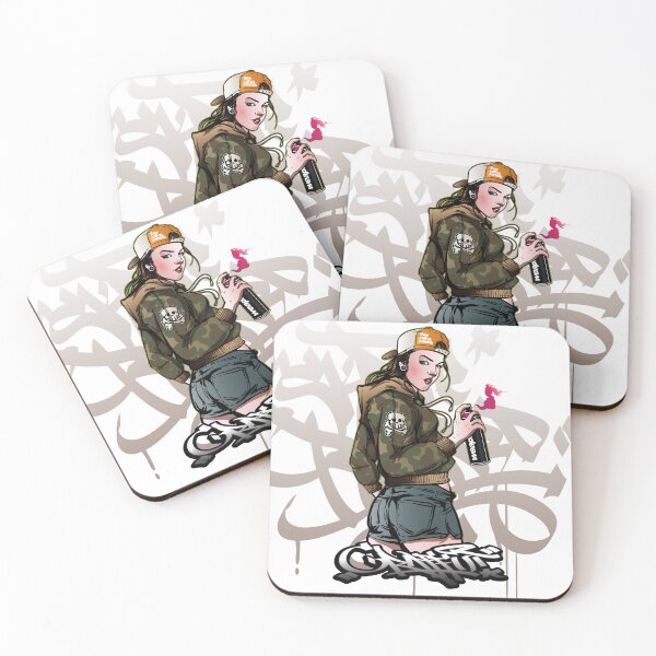 Item preview, Edgy Graffiti Girl Back View Illustration for Street Style Branding designed and sold by MKDSN.