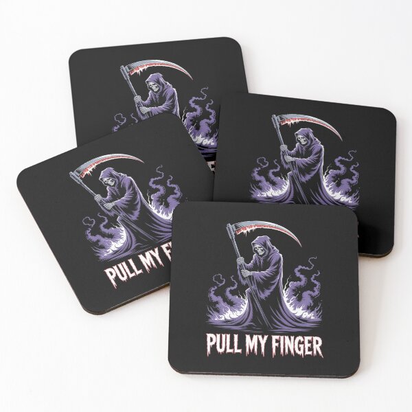 Item preview, Grim Reaper Pull My Finger Funny Halloween Trick or Treat  designed and sold by TiredPack.