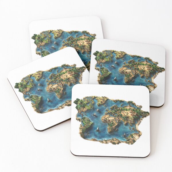 Item preview, Highly Detailed 3D Relief World Map Illustration of Continents and Oceans for Travel Enthusiasts designed and sold by MKDSN.