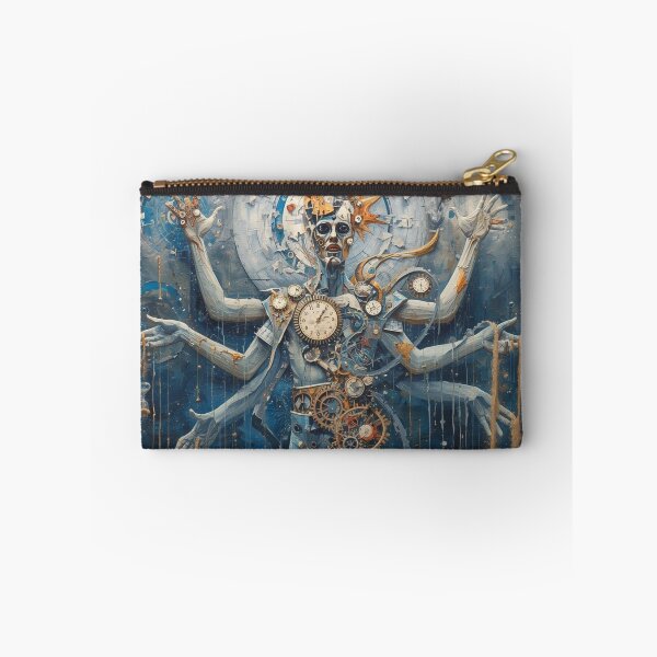 Item preview, Surreal Clockwork Guardian of Time - Steampunk Fantasy Art with Melting Clocks and Gears designed and sold by TitanRN.
