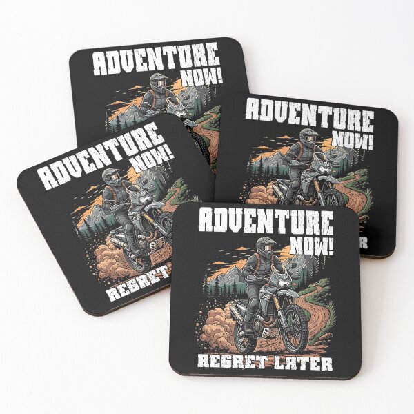 Item preview, ADVENTURE NOW REGRET LATER adventure motorcycle rider motorcycle adventurer to the trails dual sport fun trail therapy designed and sold by Jt41.