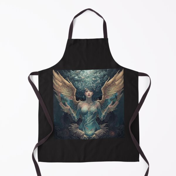 Item preview, Ethereal Aquatic Angel Goddess with Golden Wings and Surreal Fish Eyes Fantasy Art designed and sold by TitanRN.