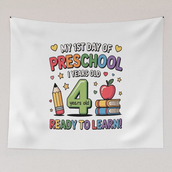 Item preview, 1st Day of Preschool Girls First Day of Pre-k Kids designed and sold by repconomArt.