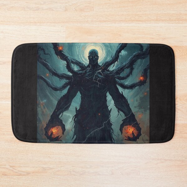 Item preview, Eldritch Horror Multi-Armed Entity Dark Fantasy Art with Glowing Halo and Fiery Orbs designed and sold by TitanRN.