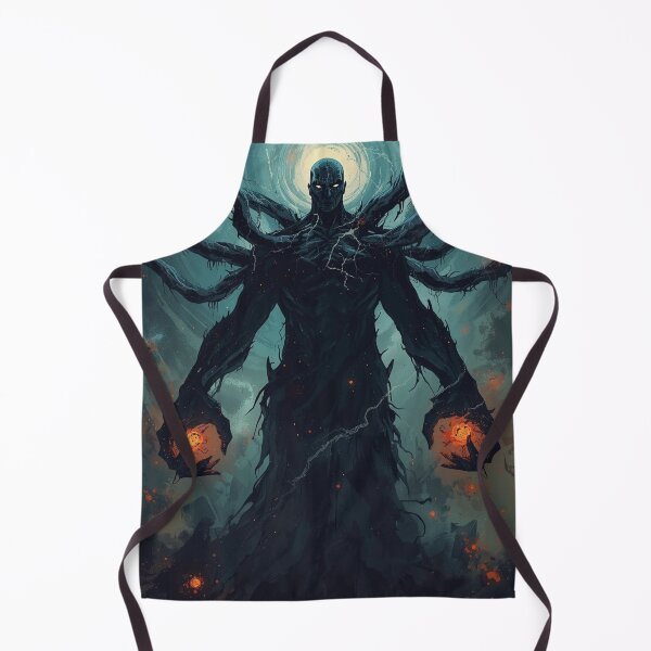 Item preview, Eldritch Horror Multi-Armed Entity Dark Fantasy Art with Glowing Halo and Fiery Orbs designed and sold by TitanRN.