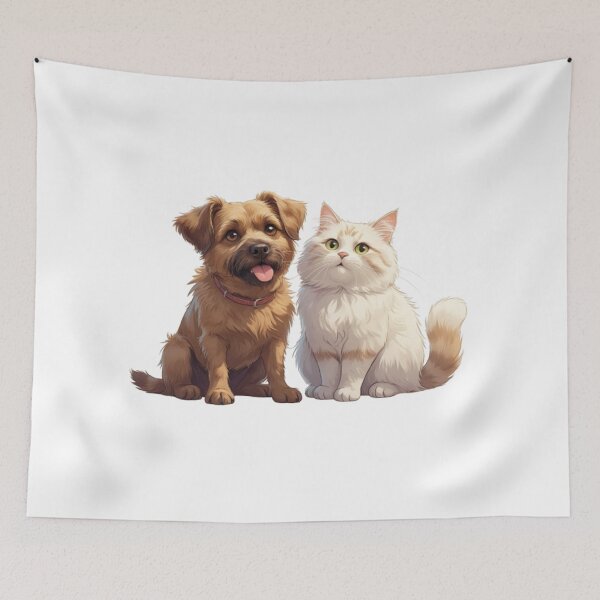 Item preview, Scruffy Cat & Dog Besties designed and sold by Velora_art01.