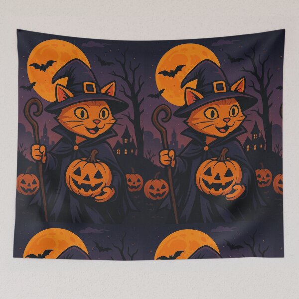Item preview, Moonlit Cat Witch Pumpkin designed and sold by Krfto.