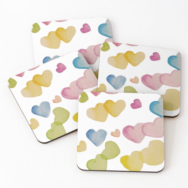 Item preview, Pastel Watercolor Hearts – Cute Soft Aesthetic Design designed and sold by MysticPurpleHue.