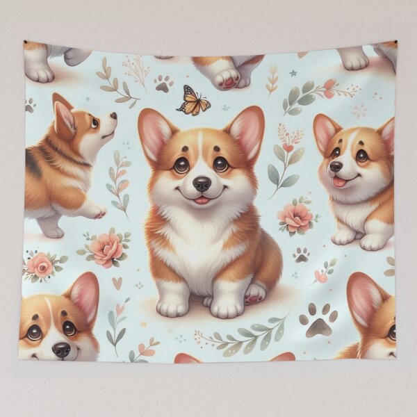 Item preview, Adorable Corgis with Butterflies designed and sold by Wags & Tails.