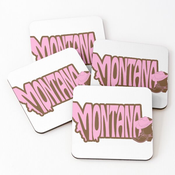 Item preview, Montana Silhouette Word Art with Cowboy Boot and Hat, Brown and Pink designed and sold by cowboylike-e.