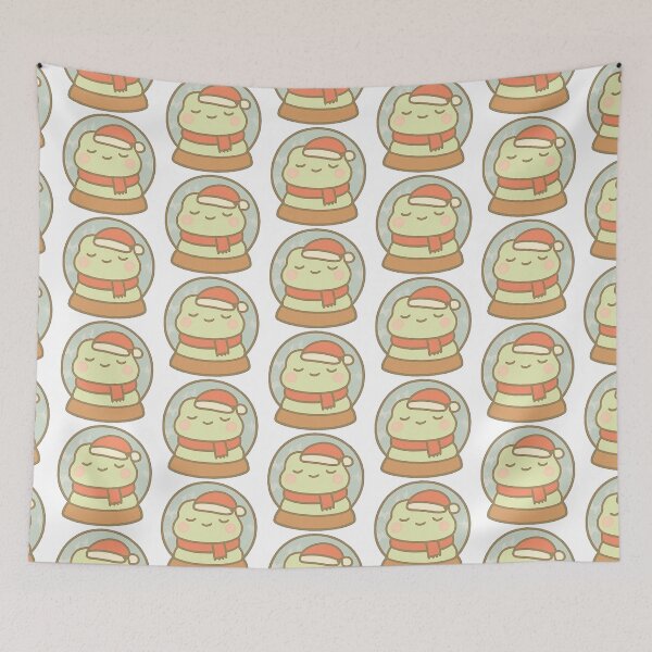 Item preview, Kawaii Mochi Christmas Globe Frog Sticker designed and sold by BluesSketchbook.