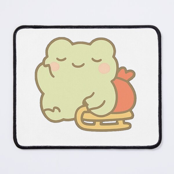 Item preview, Kawaii Mochi Christmas Sled Frog Sticker designed and sold by BluesSketchbook.
