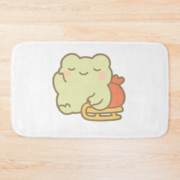 Item preview, Kawaii Mochi Christmas Sled Frog Sticker designed and sold by BluesSketchbook.