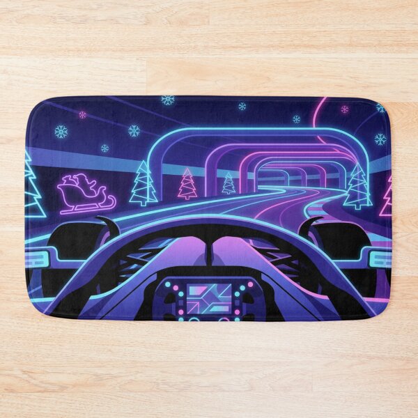 Item preview, Neon Vaporwave F1 Christmas POV – Retro Racing Holiday Lights Aesthetic designed and sold by MuseAI.