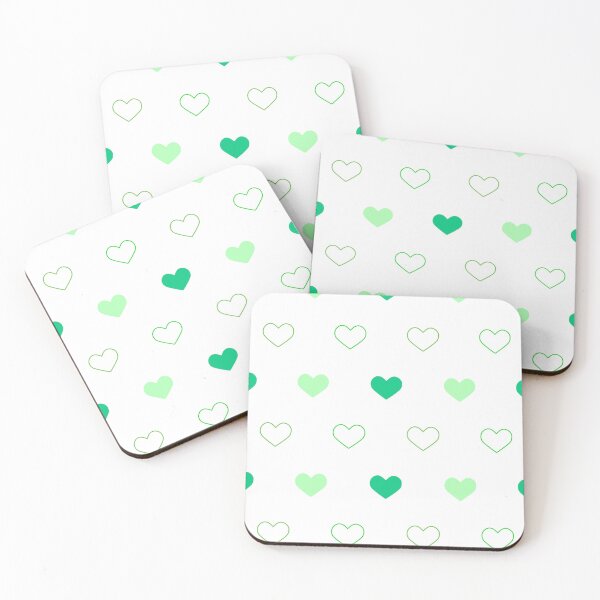 Item preview, Lovely hearts pattern greens shades color designed and sold by inkNext.
