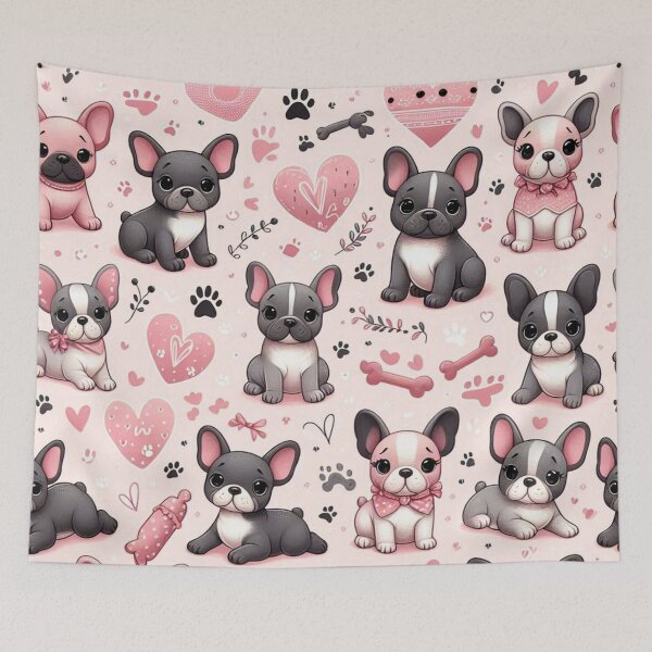 Item preview, Cute French Bulldogs Pattern designed and sold by Wags & Tails.