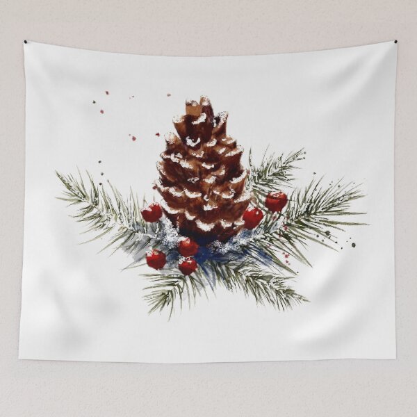 Item preview, The Evergreen Bounty: Winter Botanical Study designed and sold by WatercolourLily.