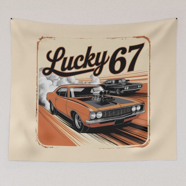 Item preview, Lucky 67 Muscle Car Race Vintage Burnout Drift Design designed and sold by SplashTastic.