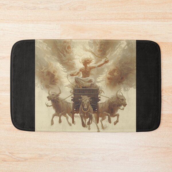 Item preview, Cybele Goddess Chariot Pulled by Lions - Ethereal Fantasy Art Sepia Mythology designed and sold by TitanRN.