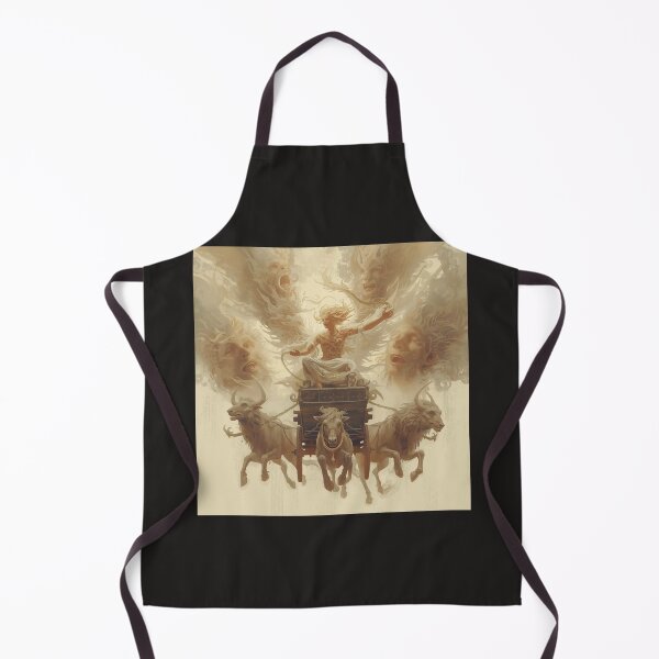 Item preview, Cybele Goddess Chariot Pulled by Lions - Ethereal Fantasy Art Sepia Mythology designed and sold by TitanRN.