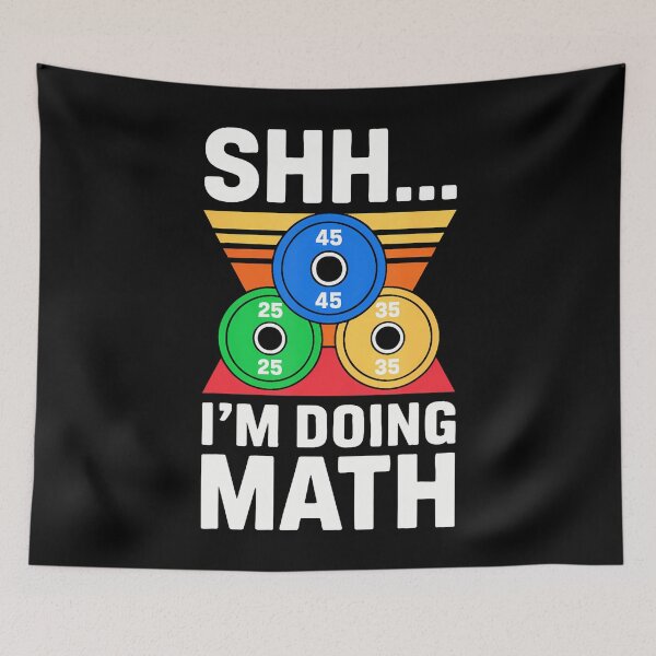 Item preview, Shhh I'M Doing Math Funny Gym Weightlifting designed and sold by TamaraIrma.