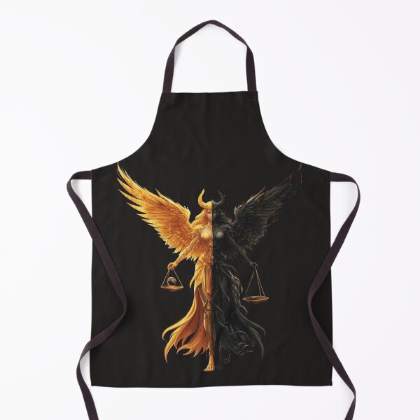 Item preview, Half Angel Half Demon Goddess Holding Scales of Justice - Duality Fantasy Art designed and sold by TitanRN.