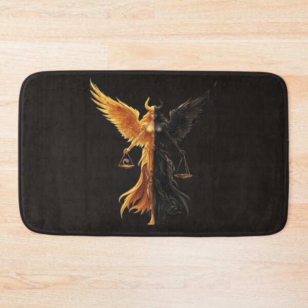 Item preview, Half Angel Half Demon Goddess Holding Scales of Justice - Duality Fantasy Art designed and sold by TitanRN.
