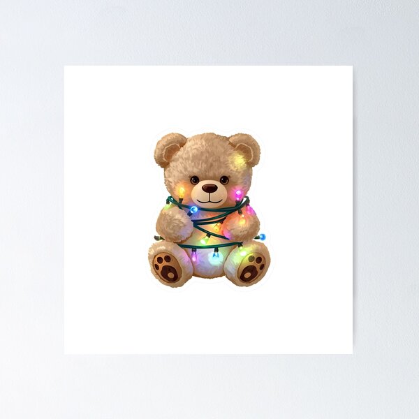 Item preview, Cute Teddy Bear Wrapped in Christmas Lights designed and sold by atirutbeam.