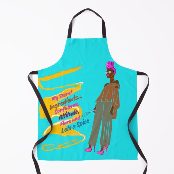 Item preview, Kitchen Spice Queen Apron – Confidence Served Hot designed and sold by sevno.