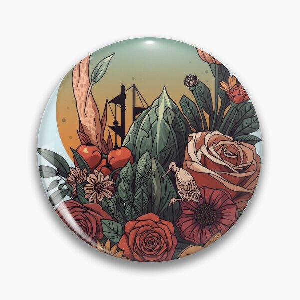 Item preview, Urban Floral Collage: Nature and Industry Art with Roses, Tulip, Bird, and Bridge Silhouette, Neo-Traditional Style designed and sold by HimBoo.