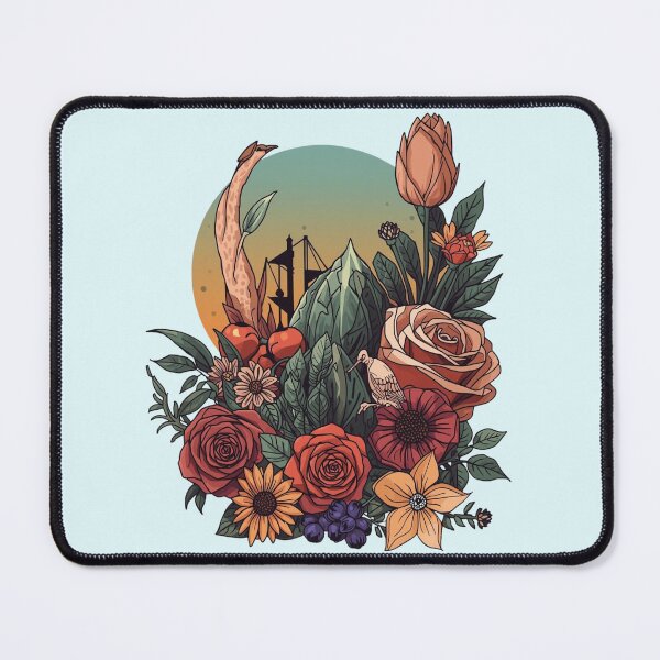 Item preview, Urban Floral Collage: Nature and Industry Art with Roses, Tulip, Bird, and Bridge Silhouette, Neo-Traditional Style designed and sold by HimBoo.