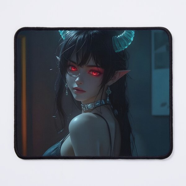 Item preview, Dark Aesthetic Demon Girl Portrait designed and sold by AMPrintsArt.