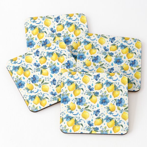 Item preview, Summer Portuguese Azulejo Lemon Apron – Mediterranean Blue designed and sold by Suzy Perez Art.
