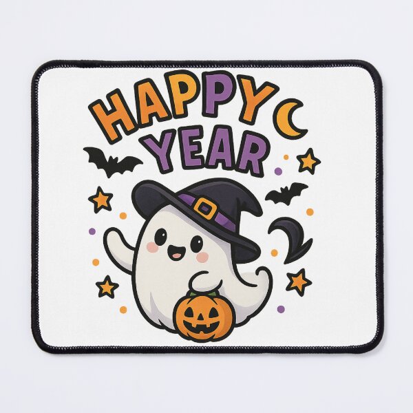 Item preview, Cute Ghost Happy New Year Design designed and sold by HiteshArt111.
