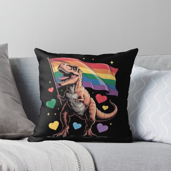 Item preview, Dinosaur Gay Pride LGBT Rainbow Flag designed and sold by SIGORDESIGN.
