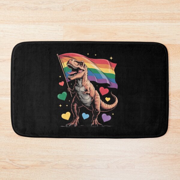 Item preview, Dinosaur Gay Pride LGBT Rainbow Flag designed and sold by SIGORDESIGN.