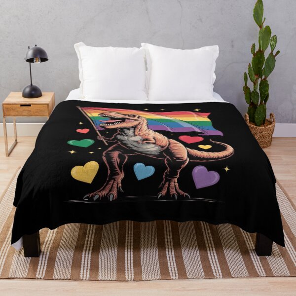 Item preview, Dinosaur Gay Pride LGBT Rainbow Flag designed and sold by SIGORDESIGN.
