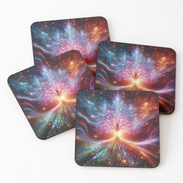 Item preview, Cosmic Symphony Nebula — Surreal Space Music Metaphysical Art Print designed and sold by Meta Mirage .