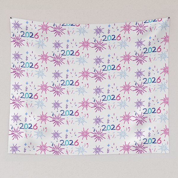 Item preview, Vibrant 2026 New Year's Celebration: Colorful Digits & Fireworks Design designed and sold by Belle-creates.